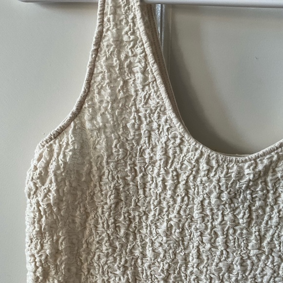 CREAM TEXTURED TANK TOP - Picture 2 of 4